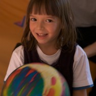 Beatrice playing with a ball