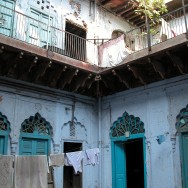 a courtyard in a corner of Old Delhi, India