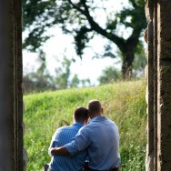 Stephen and Erik at their wedding in the ruins of Gibbet Hill Farms in Massachussetts, USA