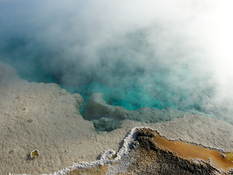 hot springs geysers in Yellowstone National Park, Wyoming, USA