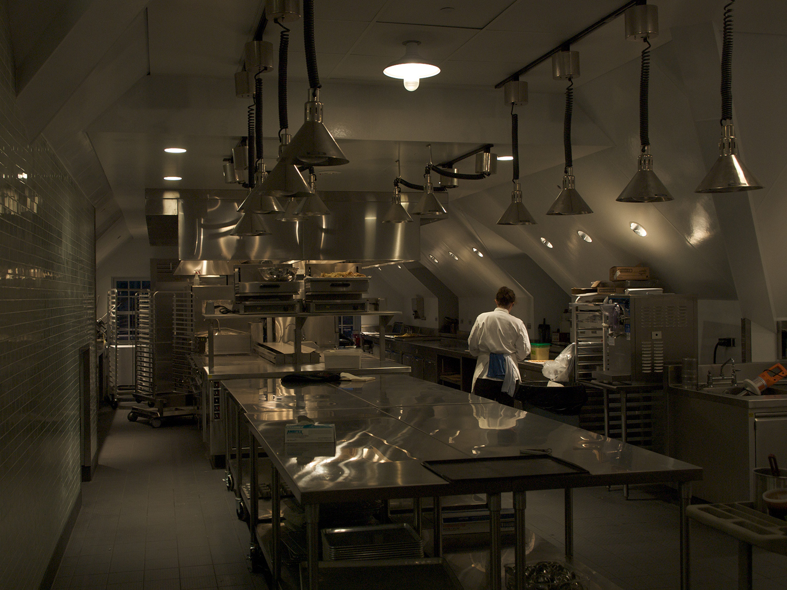 a gleaming kitchen at Stone Barns outside of New York, USA