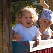 Prune enjoying her day out at the playground