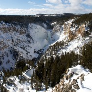 the grand canyon of Yellowstone in winter, Wyoming, USA